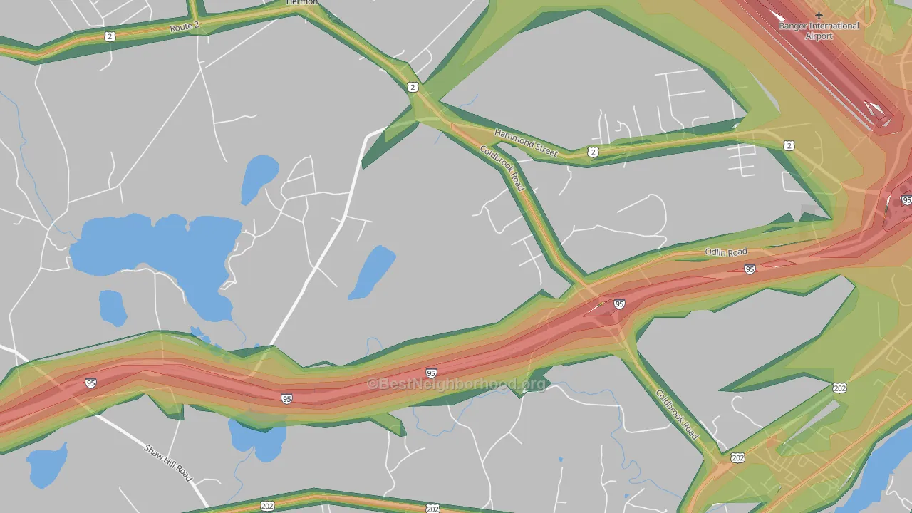 Hermon Center, ME Map of Noise Levels in Hermon Center