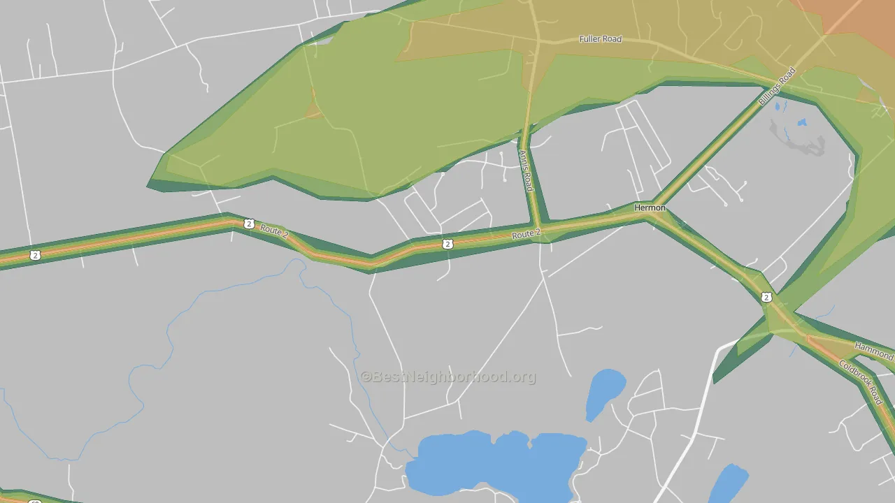 Hermon, ME Map of Noise Levels in Hermon