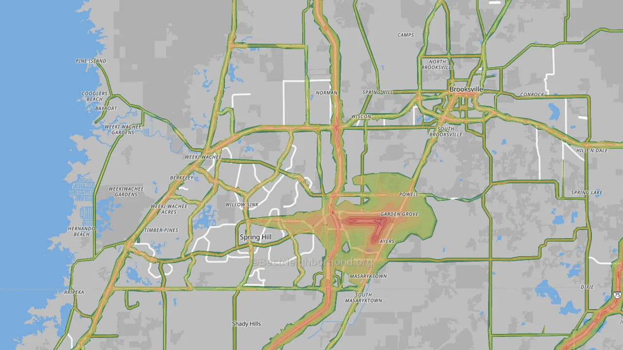 Hernando County, FL Map of Noise Levels in Hernando County