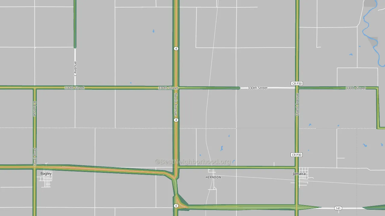 Herndon, IA Map of Noise Levels in Herndon