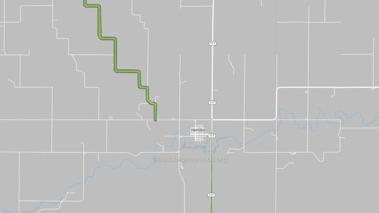 Herndon, KS Map of Noise Levels in Herndon