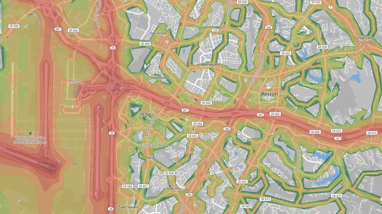 Herndon, VA Map of Noise Levels in Herndon