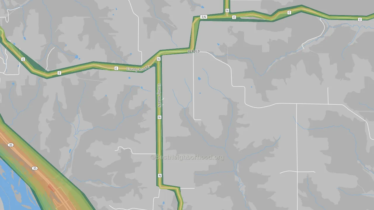 Herold, WI Map of Noise Levels in Herold