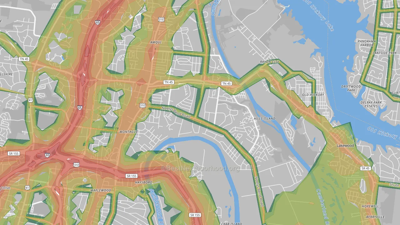 Heron Walk, Madison, TN Map of Noise Levels in Heron Walk