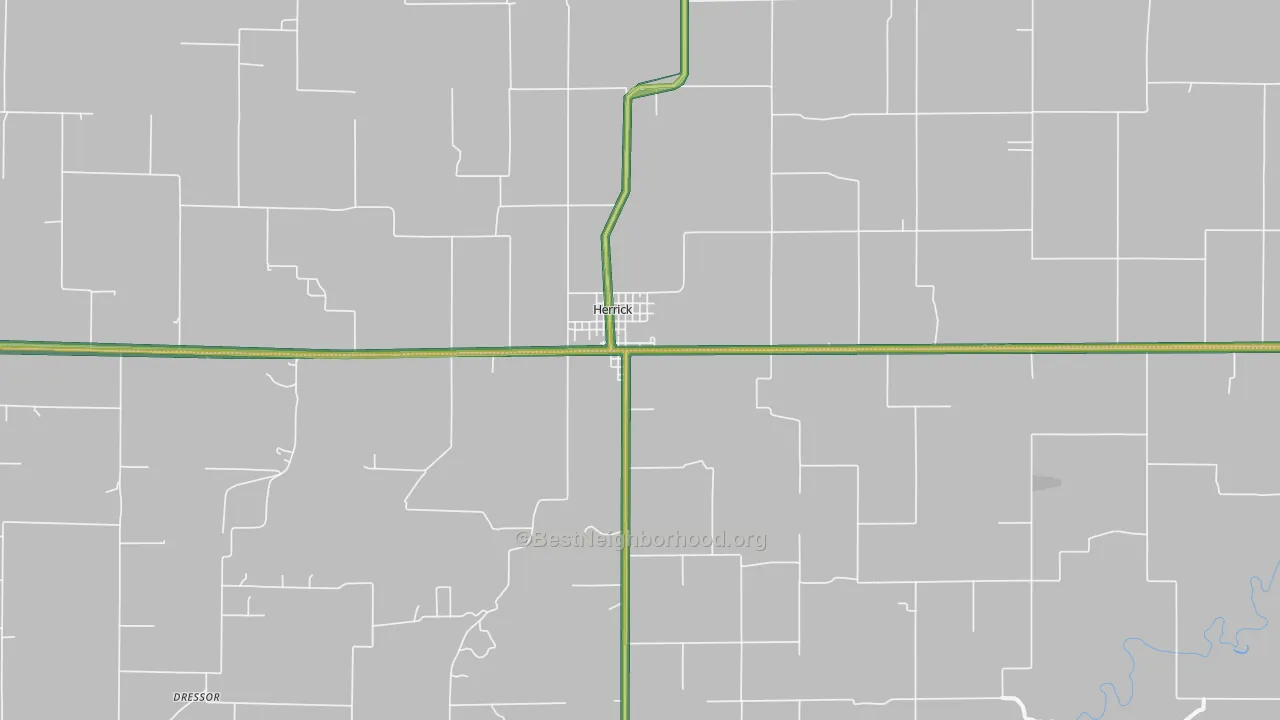 Herrick, IL Map of Noise Levels in Herrick
