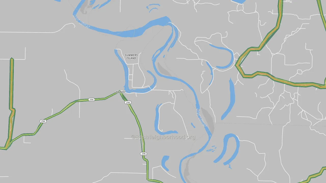 Hervey, AR Map of Noise Levels in Hervey