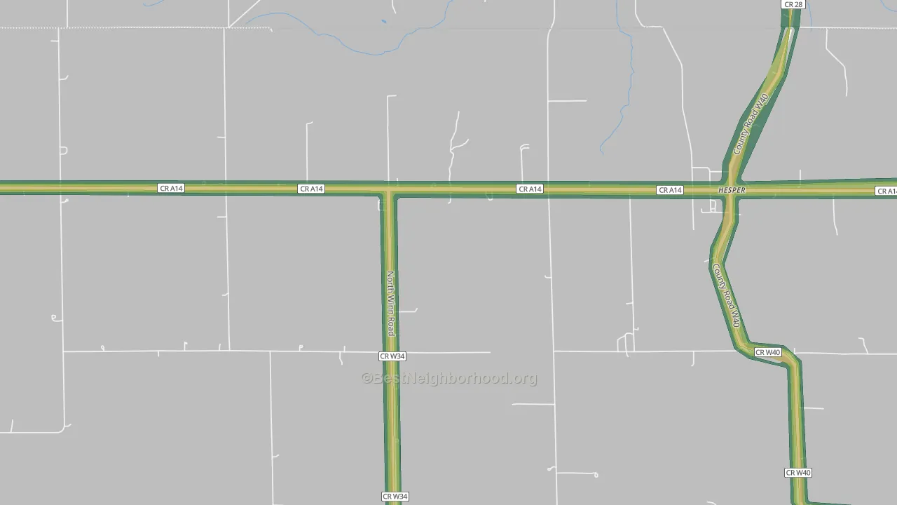 Hesper, IA Map of Noise Levels in Hesper