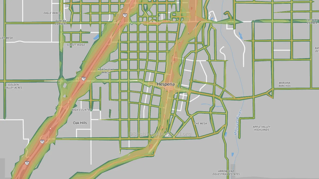 Hesperia, CA Map of Noise Levels in Hesperia