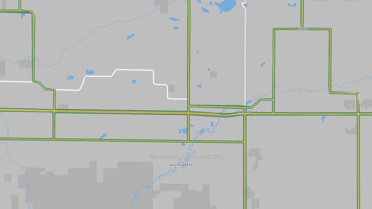 Hesperia, MI Map of Noise Levels in Hesperia