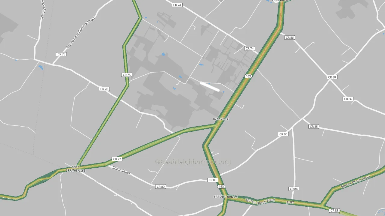 Hessville, NY Map of Noise Levels in Hessville