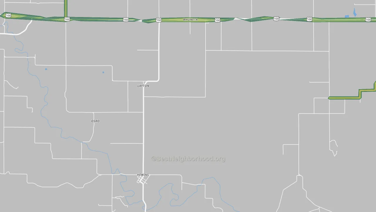 Hewins, KS Map of Noise Levels in Hewins