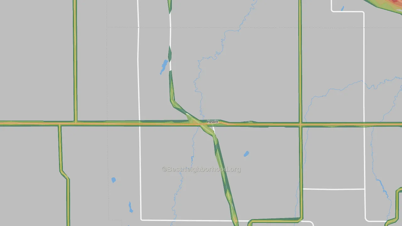 Hewitt, MN Map of Noise Levels in Hewitt