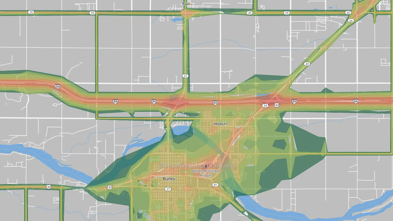 Heyburn, ID Map of Noise Levels in Heyburn