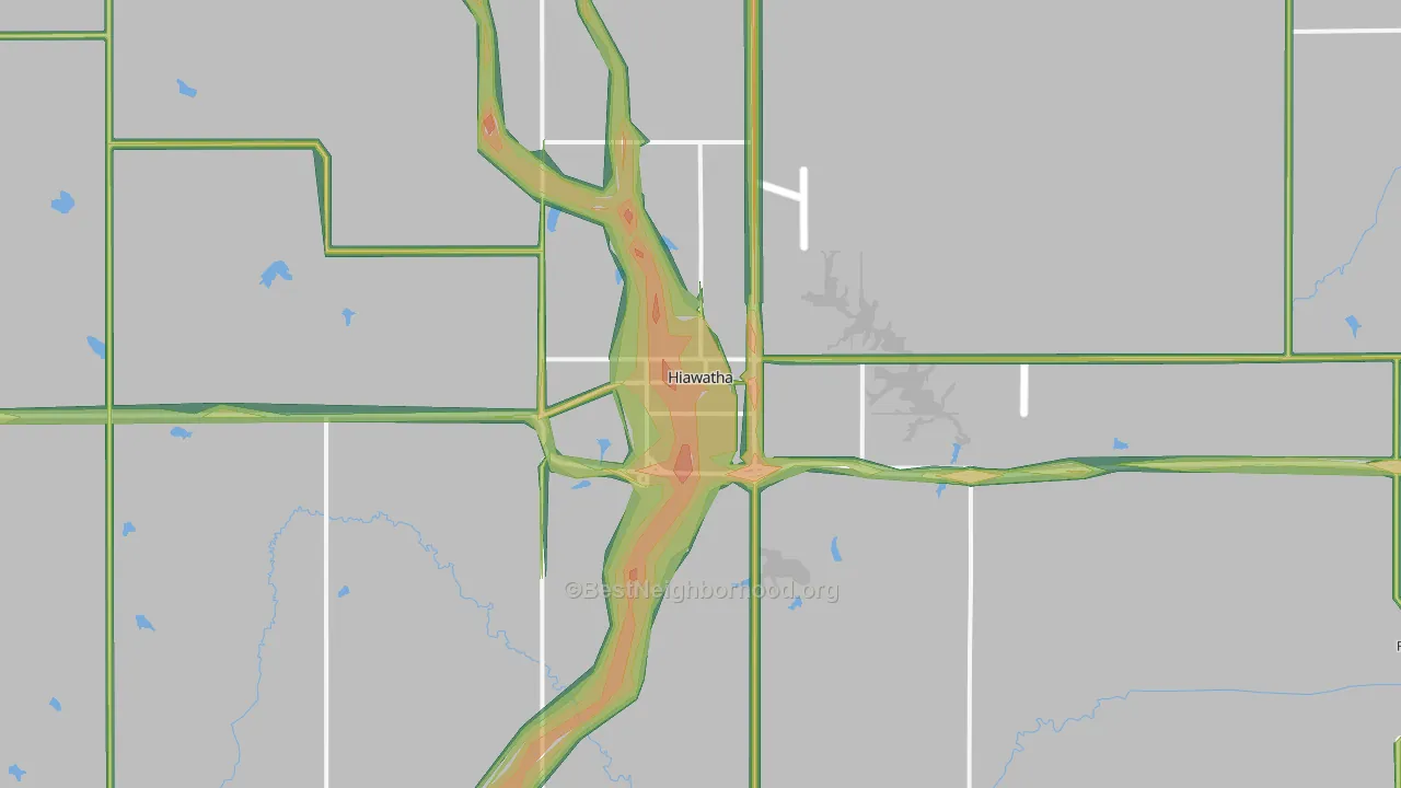 Hiawatha, KS Map of Noise Levels in Hiawatha