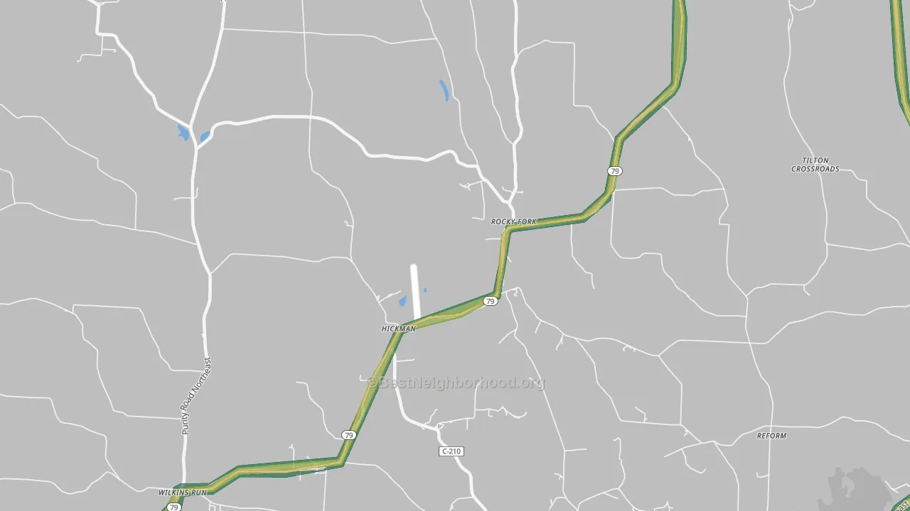 Hickman, OH Map of Noise Levels in Hickman