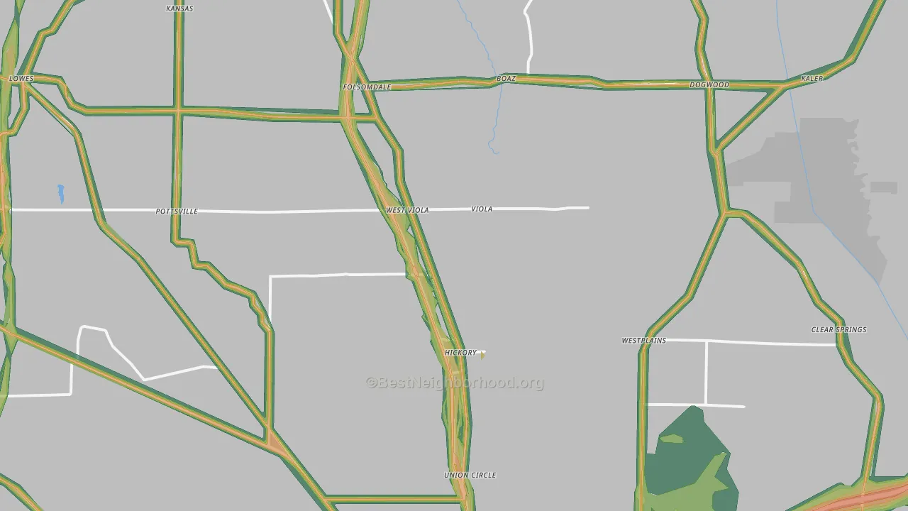 Hickory, KY Map of Noise Levels in Hickory