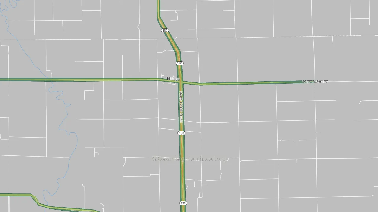 Hidalgo, IL Map of Noise Levels in Hidalgo