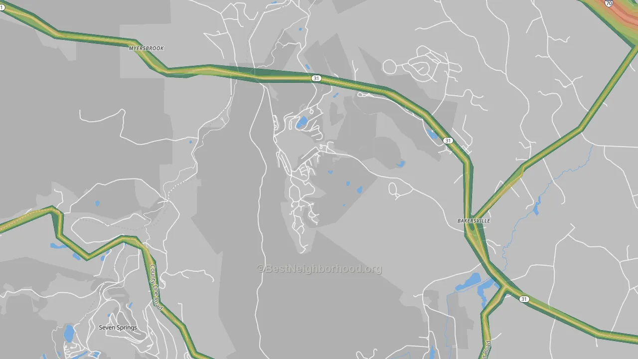 Hidden Valley, PA Map of Noise Levels in Hidden Valley