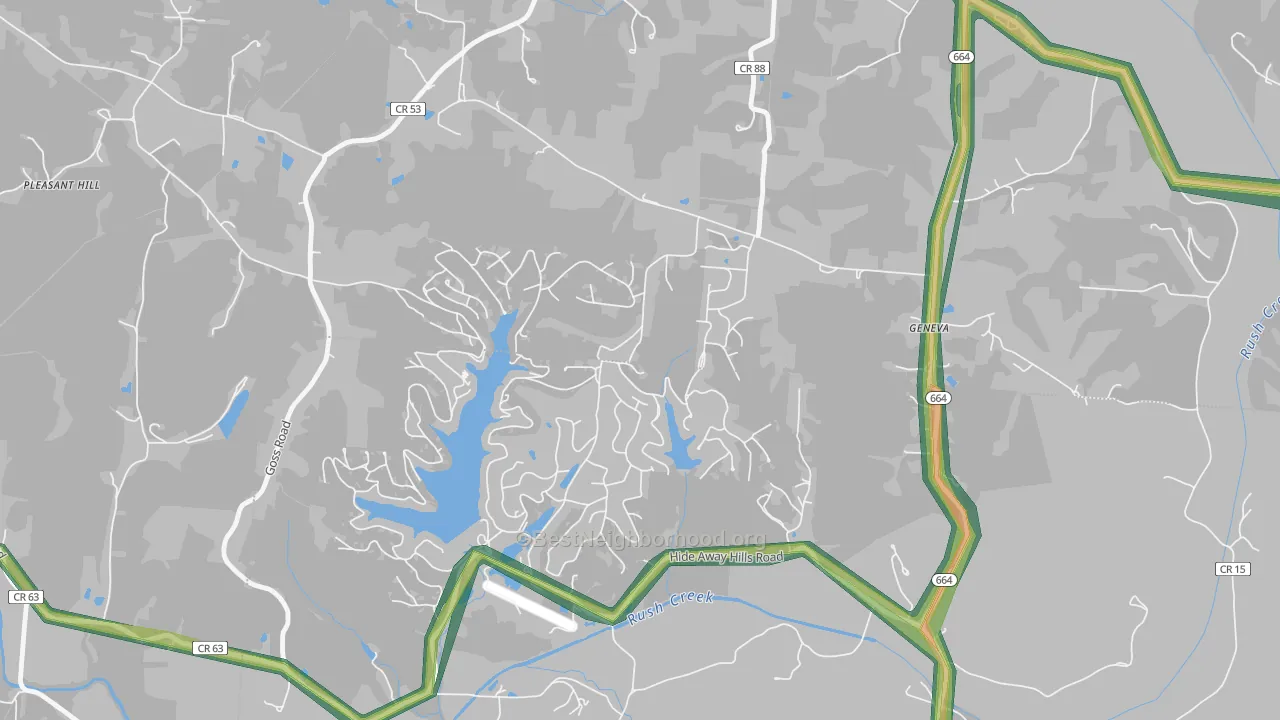 Hide-A-Way Hills, OH Map of Noise Levels in Hide-A-Way Hills