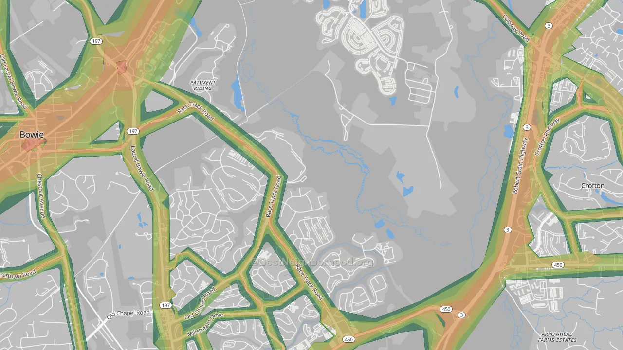 High Bridge Estates, MD Map of Noise Levels in High Bridge Estates