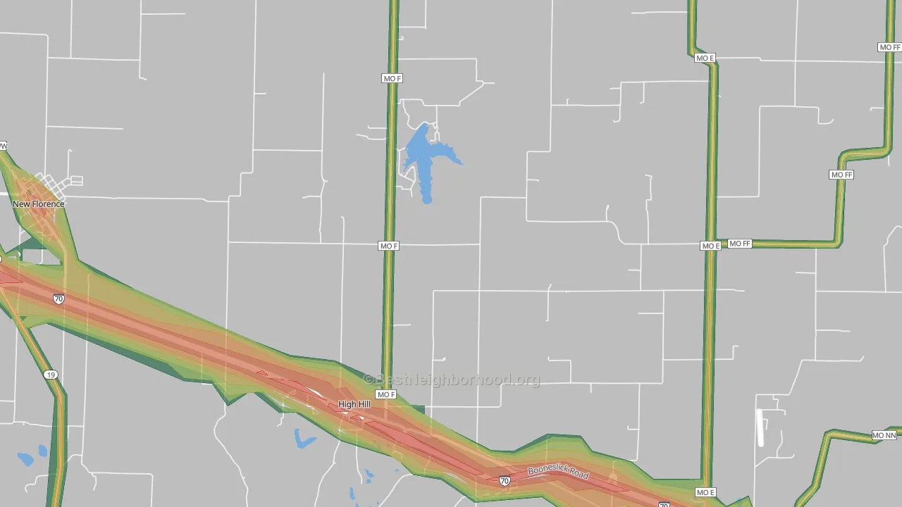 High Hill, MO Map of Noise Levels in High Hill