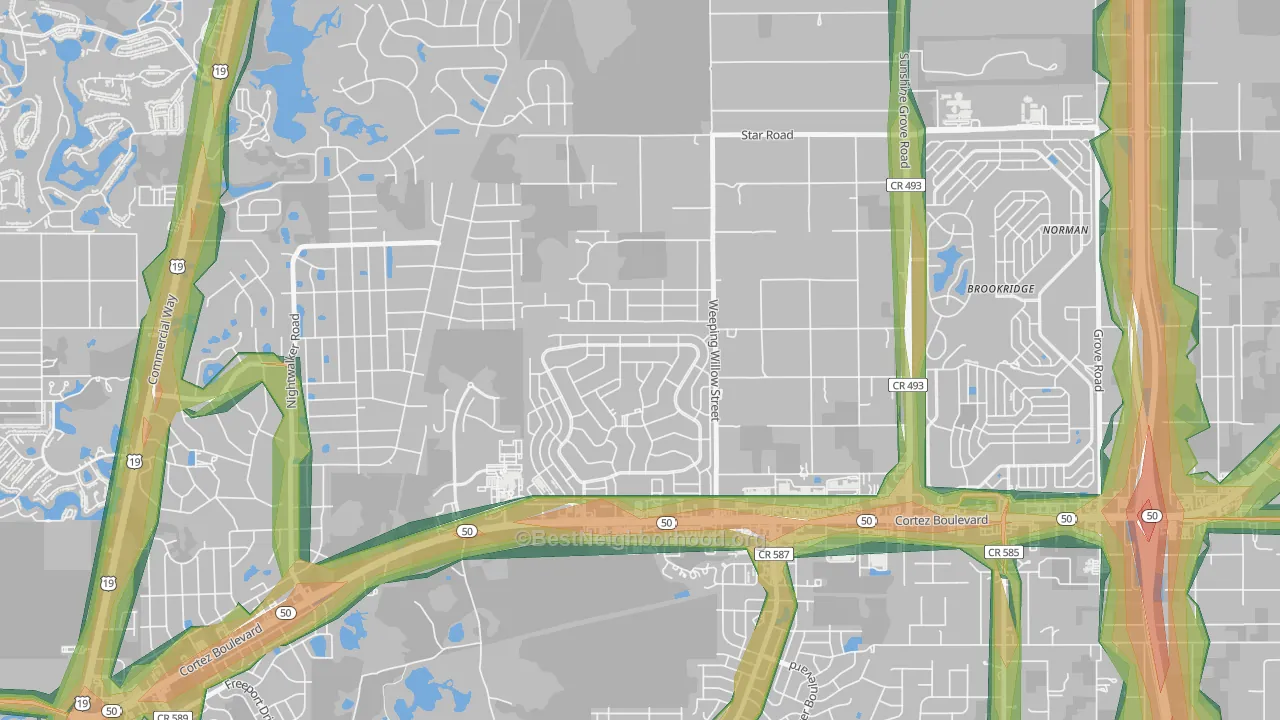 High Point, FL Map of Noise Levels in High Point