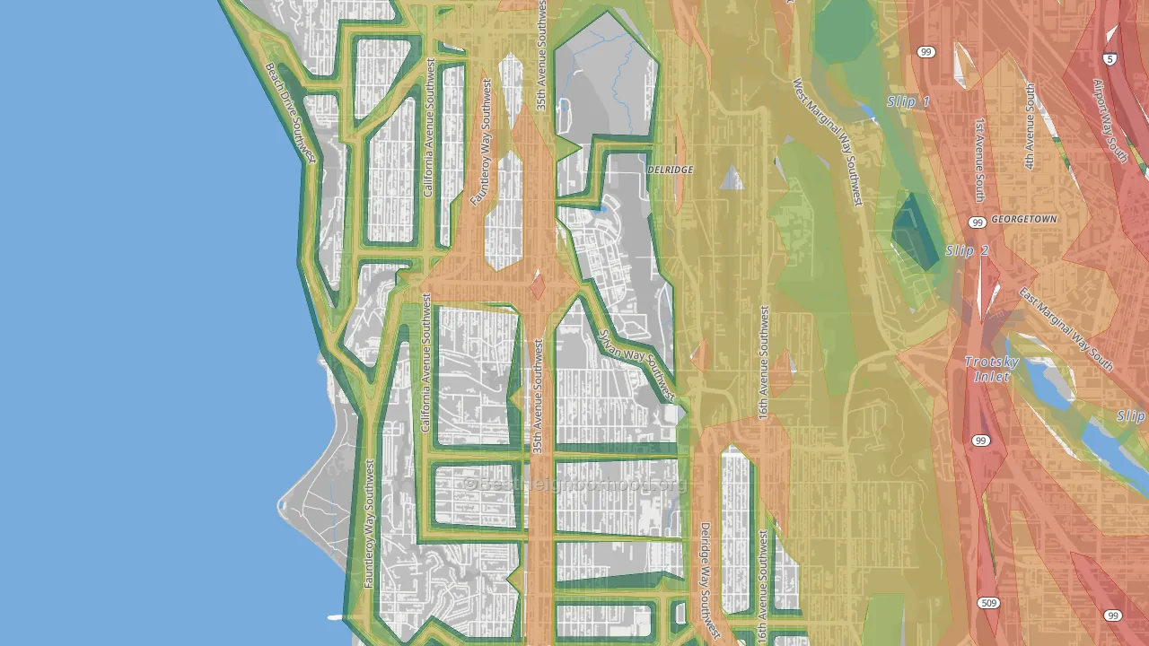 High Point, Seattle, WA Map of Noise Levels in High Point