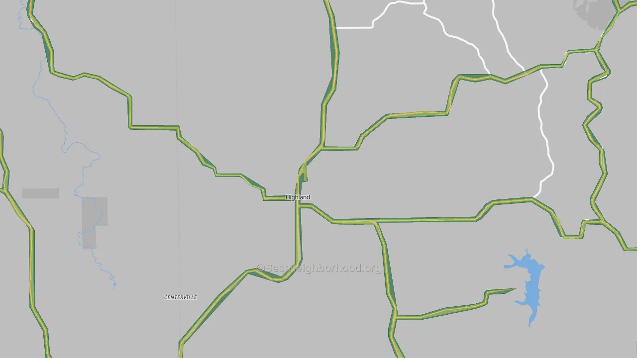 Highland, WI Map of Noise Levels in Highland
