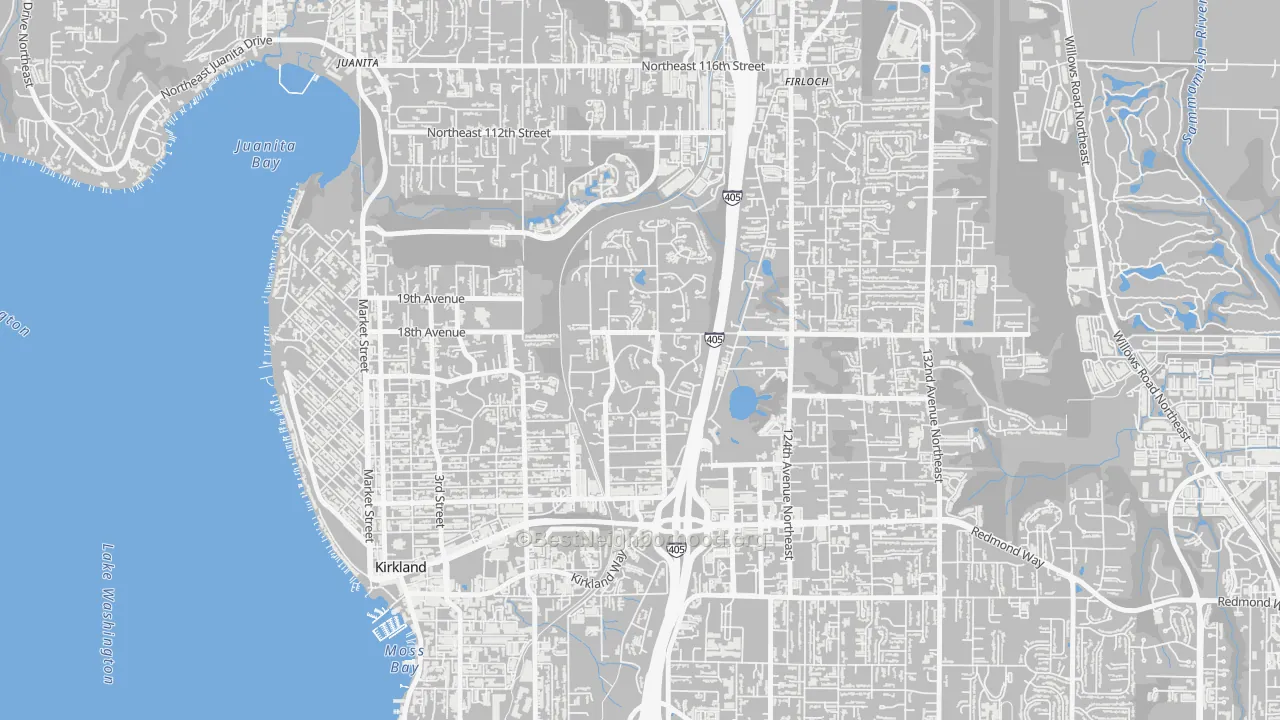 Highlands-Kirkland, Kirkland, WA Map of Noise Levels in Highlands-Kirkland