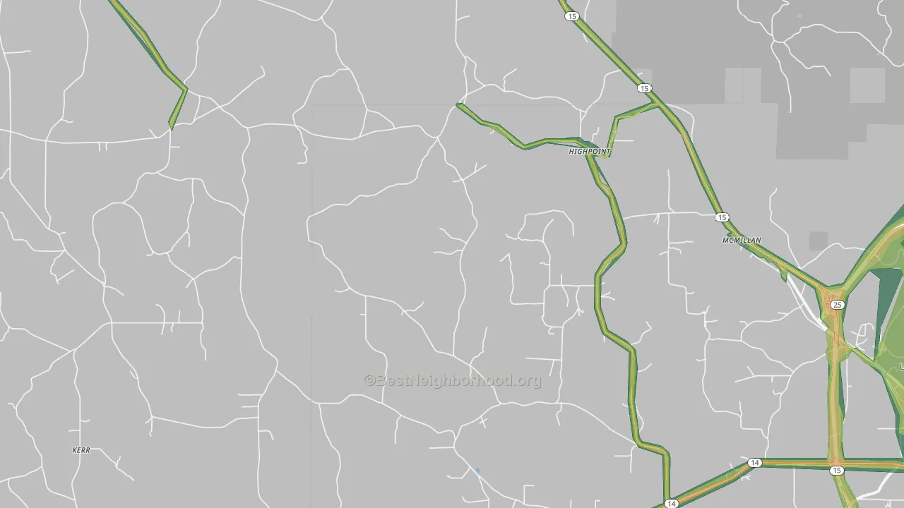 Highpoint, MS Map of Noise Levels in Highpoint