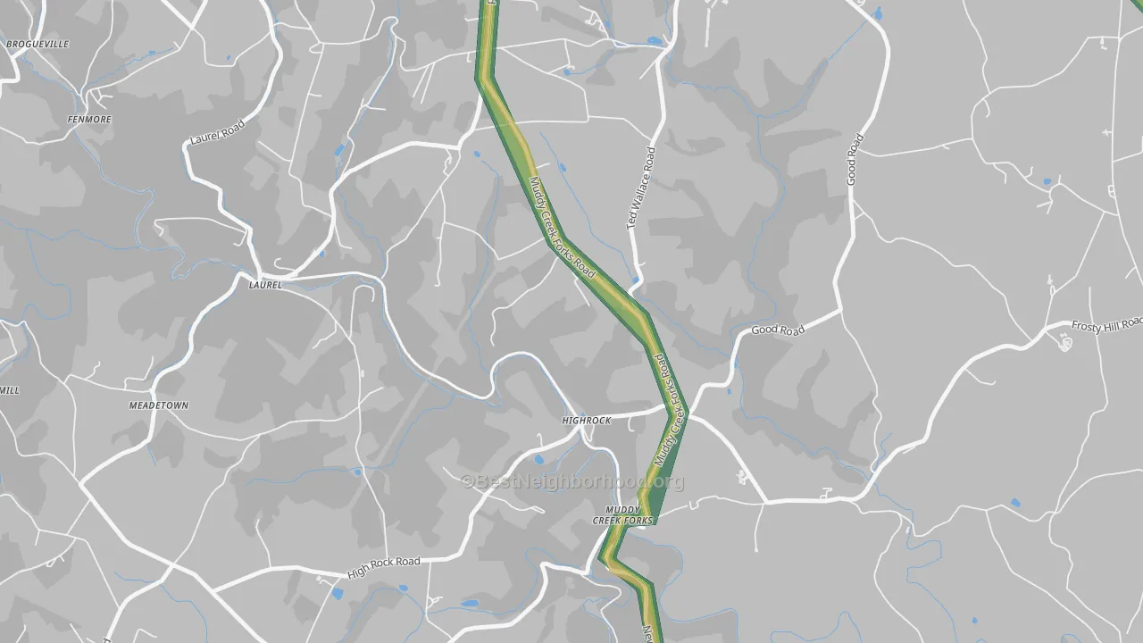 Highrock, PA Map of Noise Levels in Highrock