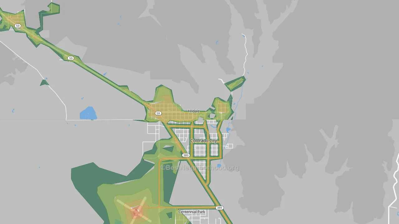 Hildale, UT Map of Noise Levels in Hildale