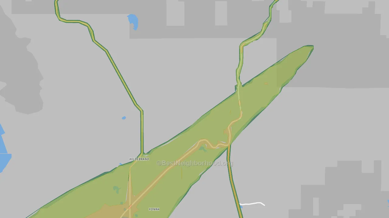 Hildebrand, OR Map of Noise Levels in Hildebrand