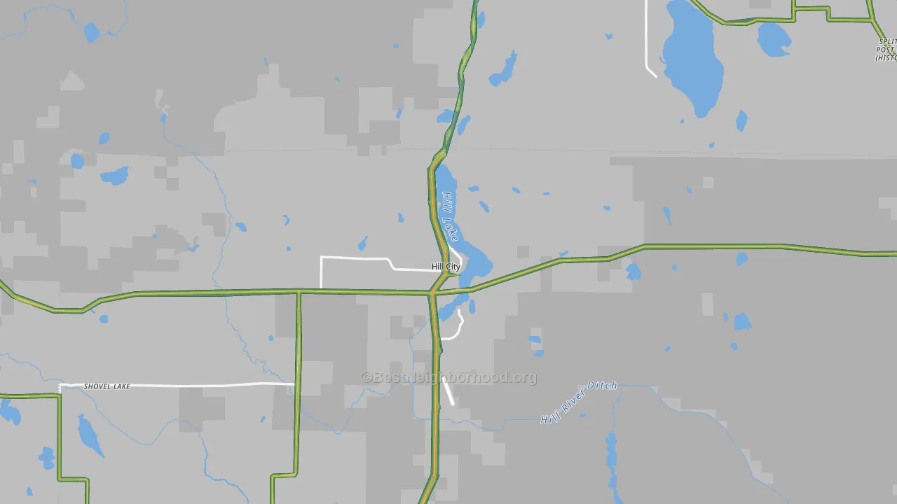 Hill City, MN Map of Noise Levels in Hill City
