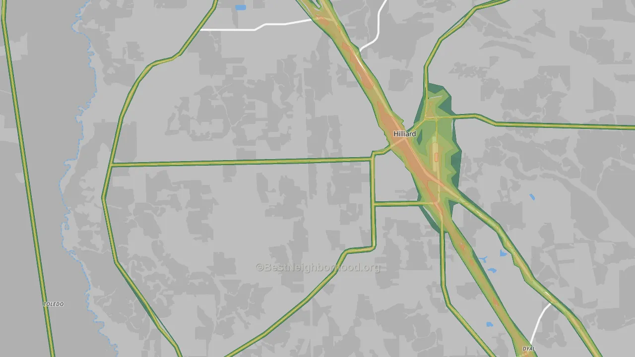 Hilliard, FL Map of Noise Levels in Hilliard