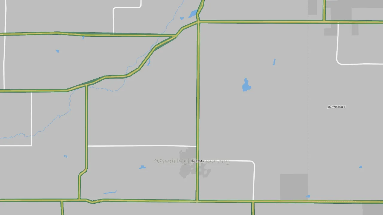 Hillman, MN Map of Noise Levels in Hillman