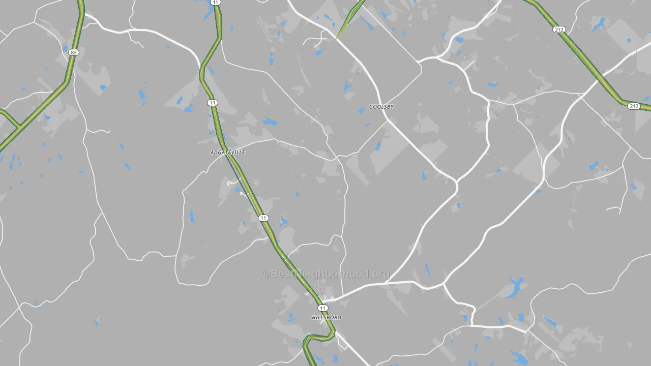 Hillsboro, GA Map of Noise Levels in Hillsboro