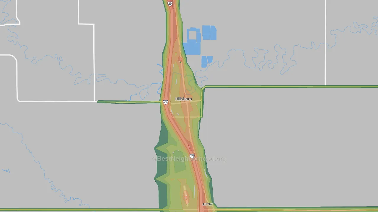 Hillsboro, ND Map of Noise Levels in Hillsboro