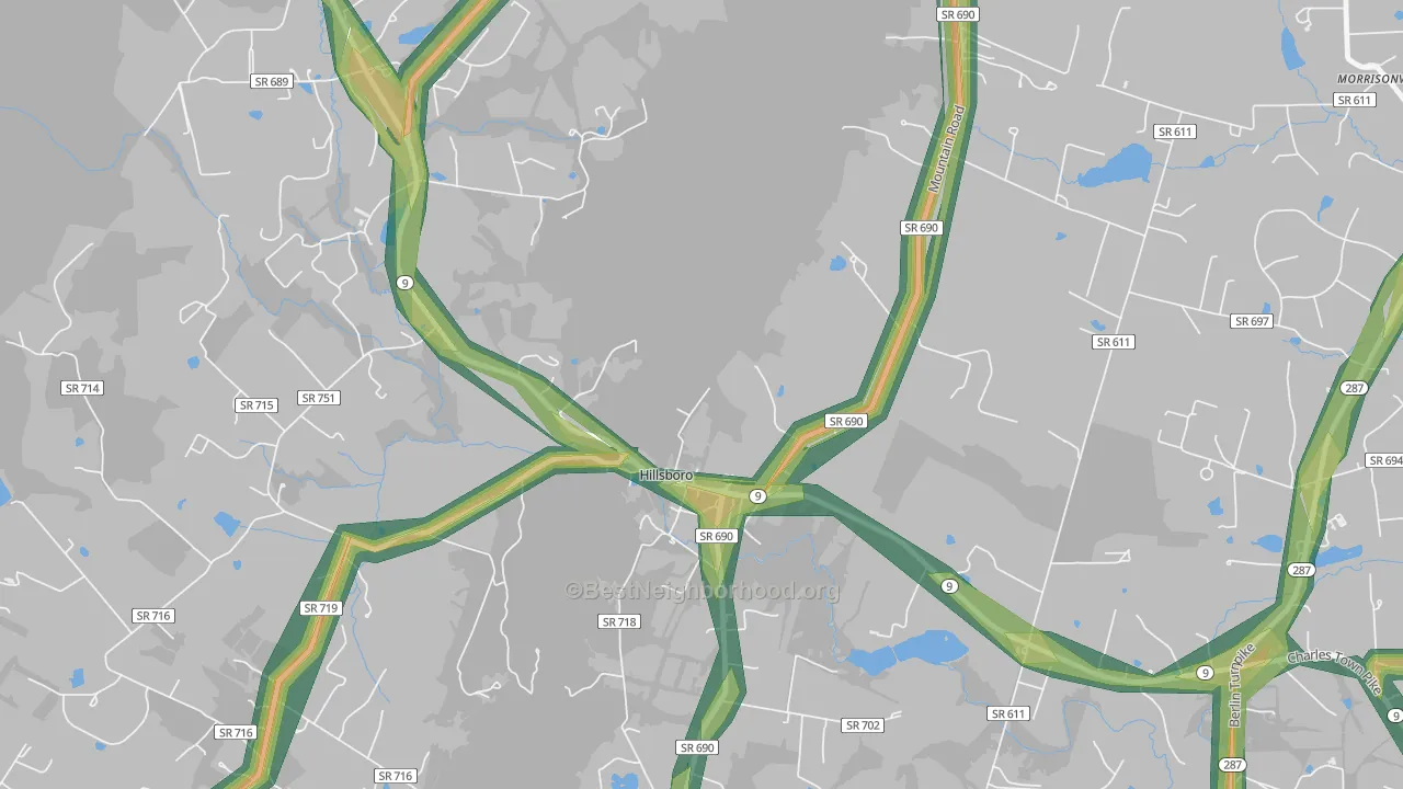 Hillsboro, VA Map of Noise Levels in Hillsboro