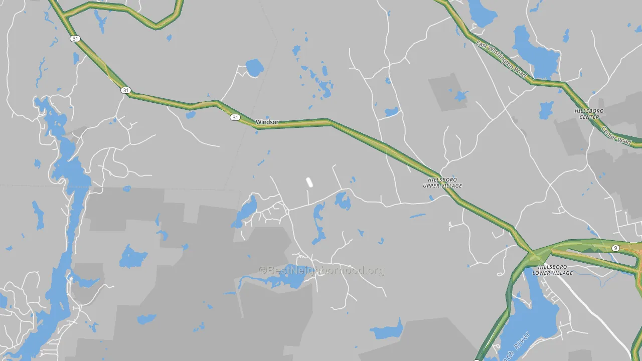Hillsborough Upper Village, NH Map of Noise Levels in Hillsborough Upper Village