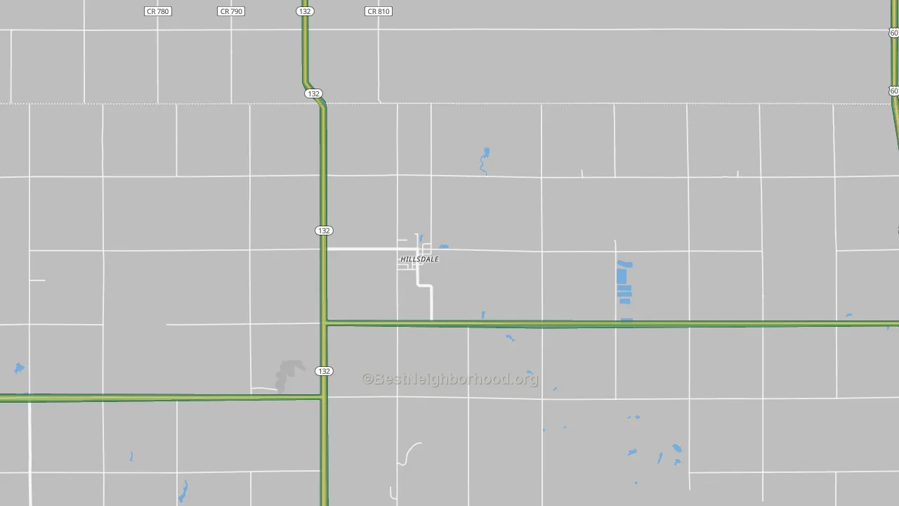 Hillsdale, OK Map of Noise Levels in Hillsdale