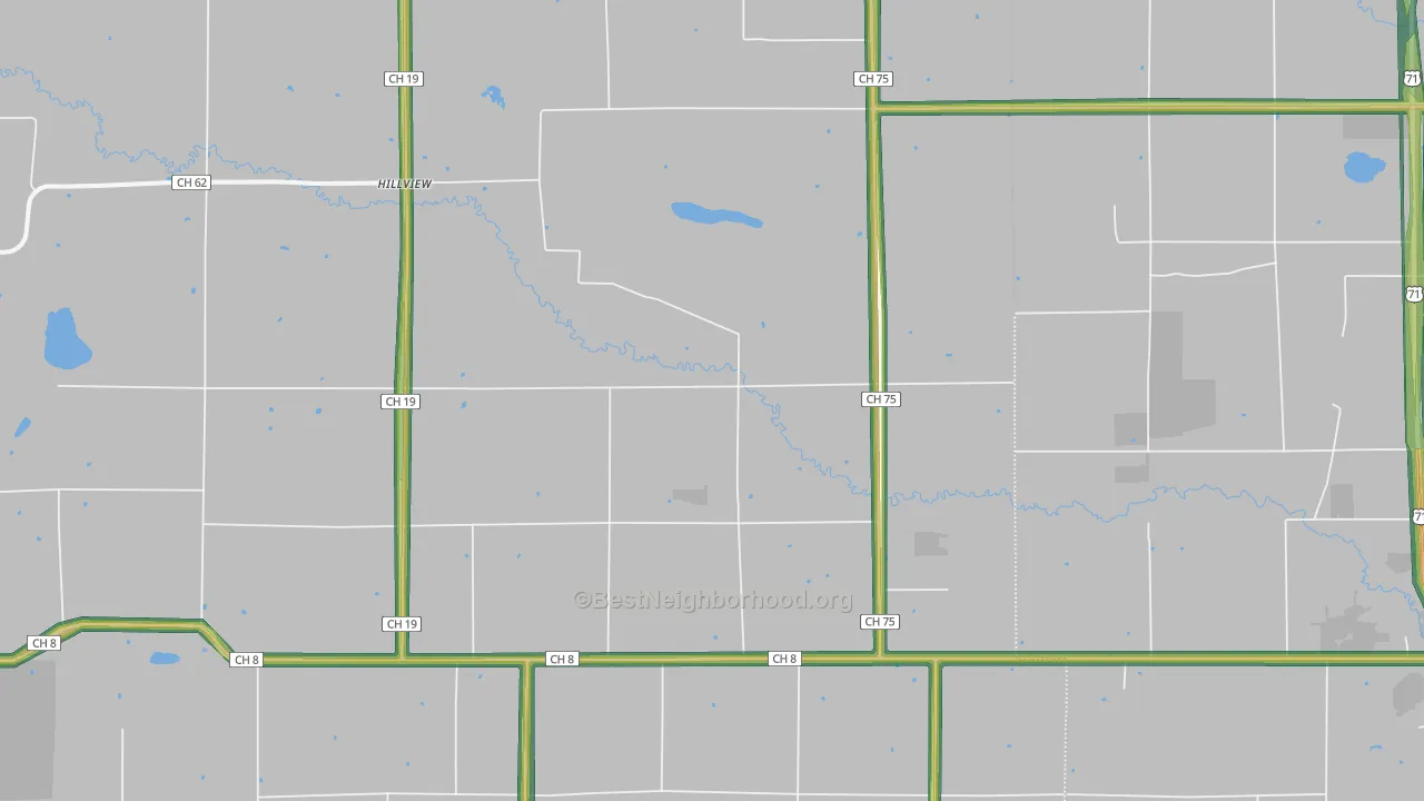 Hillview, MN Map of Noise Levels in Hillview