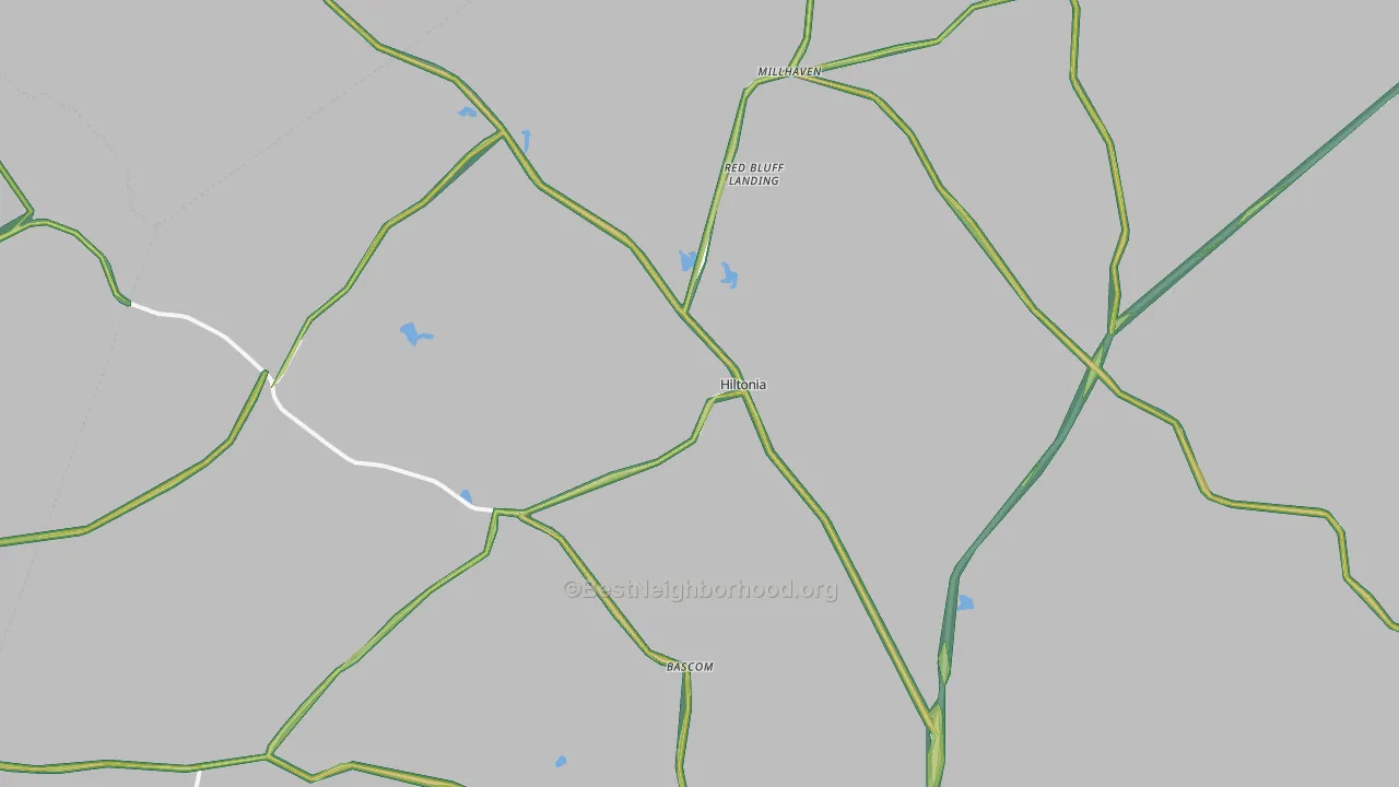Hiltonia, GA Map of Noise Levels in Hiltonia