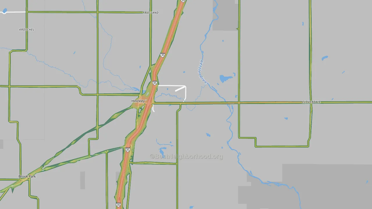Hinckley, MN Map of Noise Levels in Hinckley