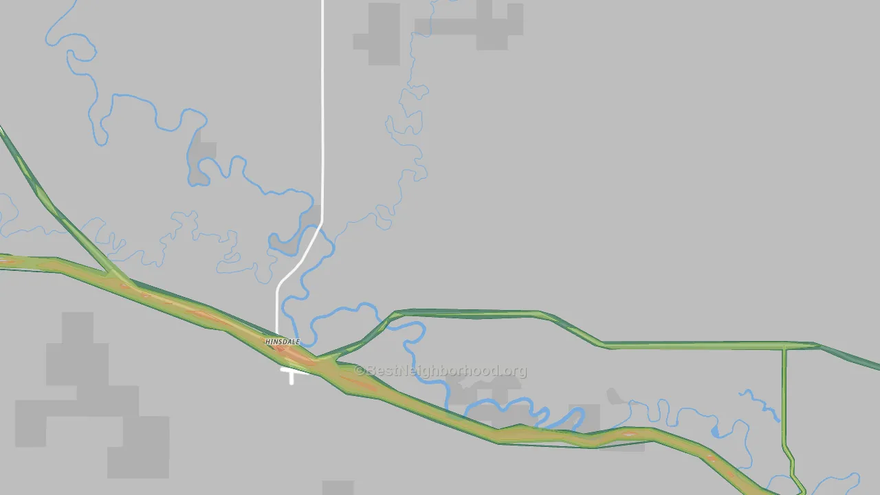 Hinsdale, MT Map of Noise Levels in Hinsdale