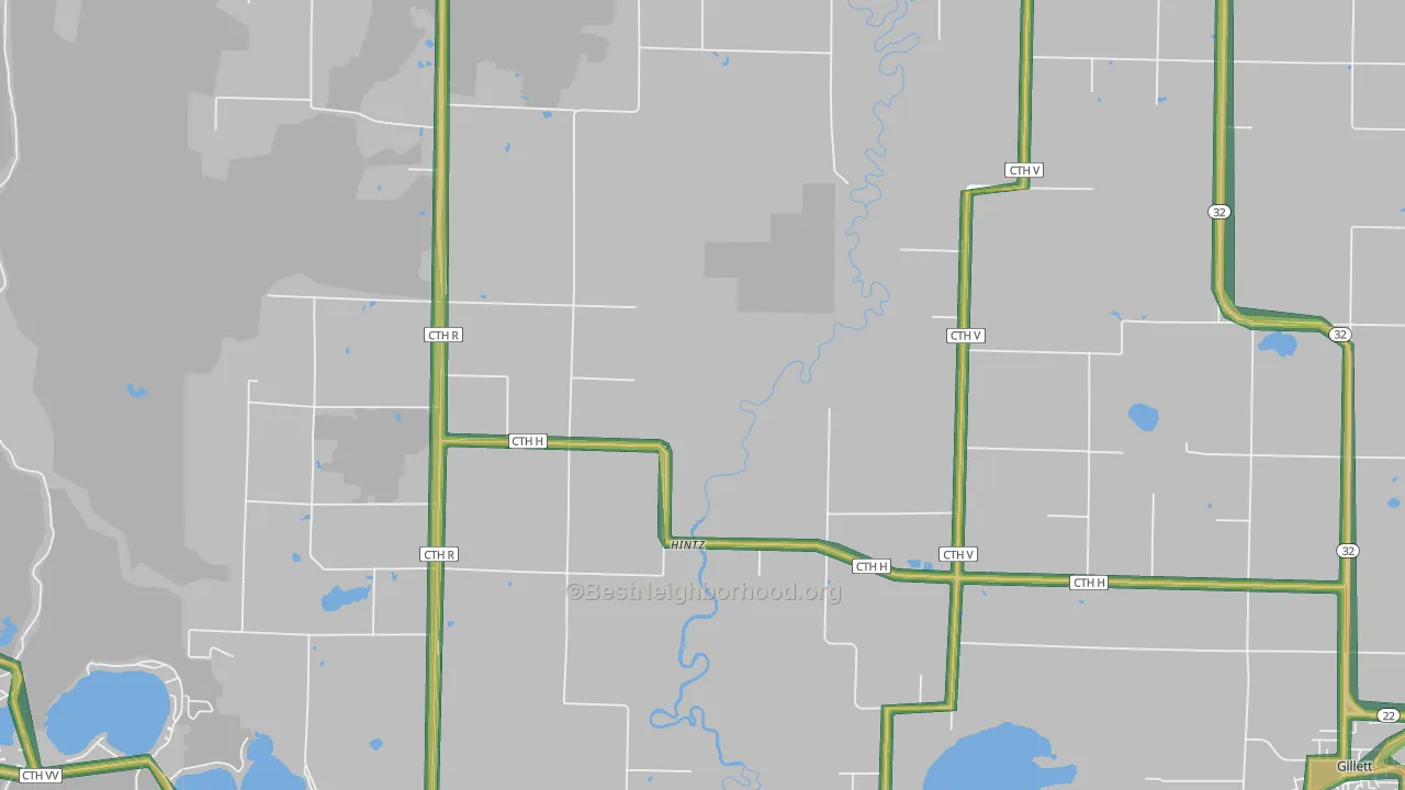 Hintz, WI Map of Noise Levels in Hintz
