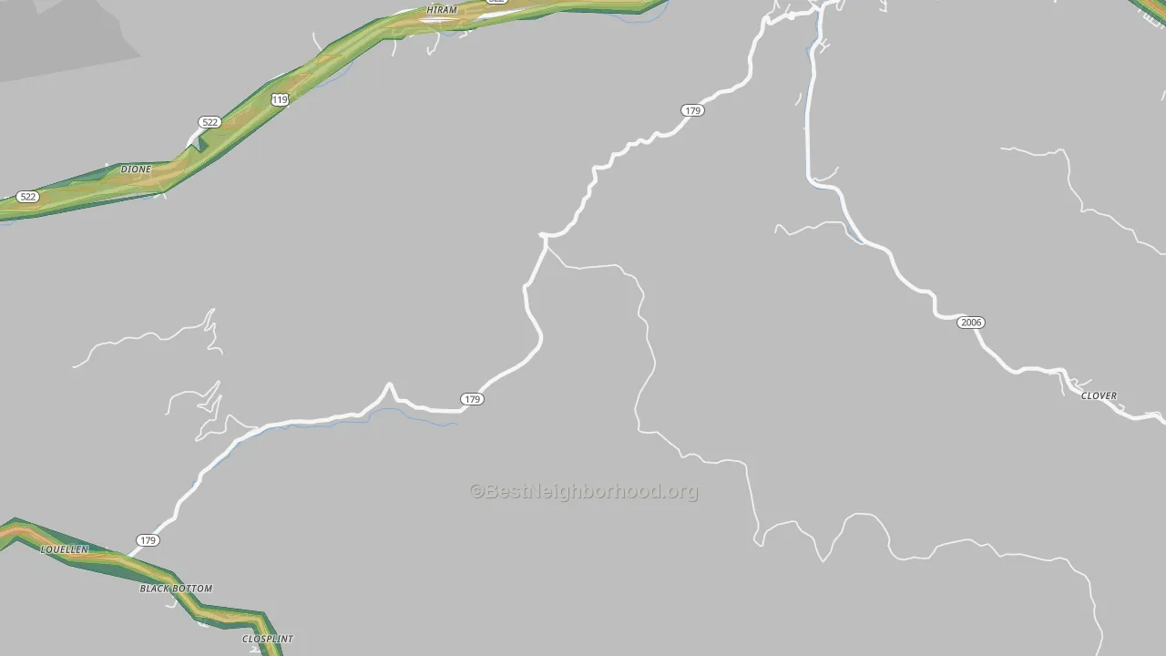 Hiram, KY Map of Noise Levels in Hiram