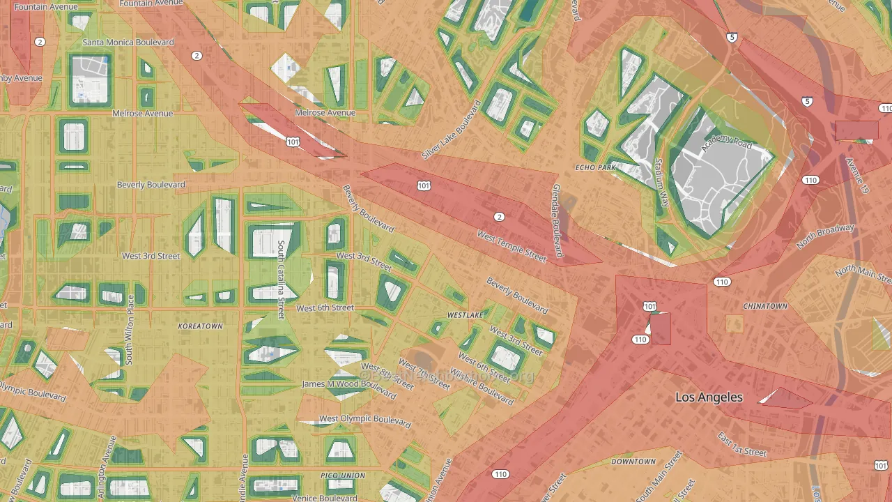Historic Filipinotown, Los Angeles, CA Map of Noise Levels in Historic Filipinotown