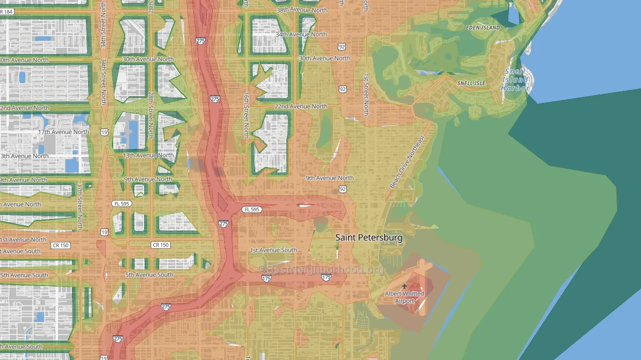 Historic Uptown, St. Petersburg, FL Map of Noise Levels in Historic Uptown