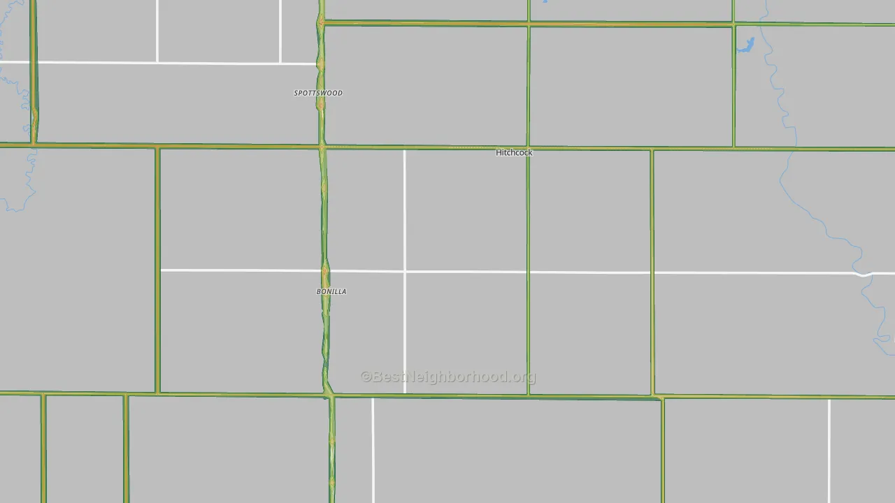 Hitchcock, SD Map of Noise Levels in Hitchcock